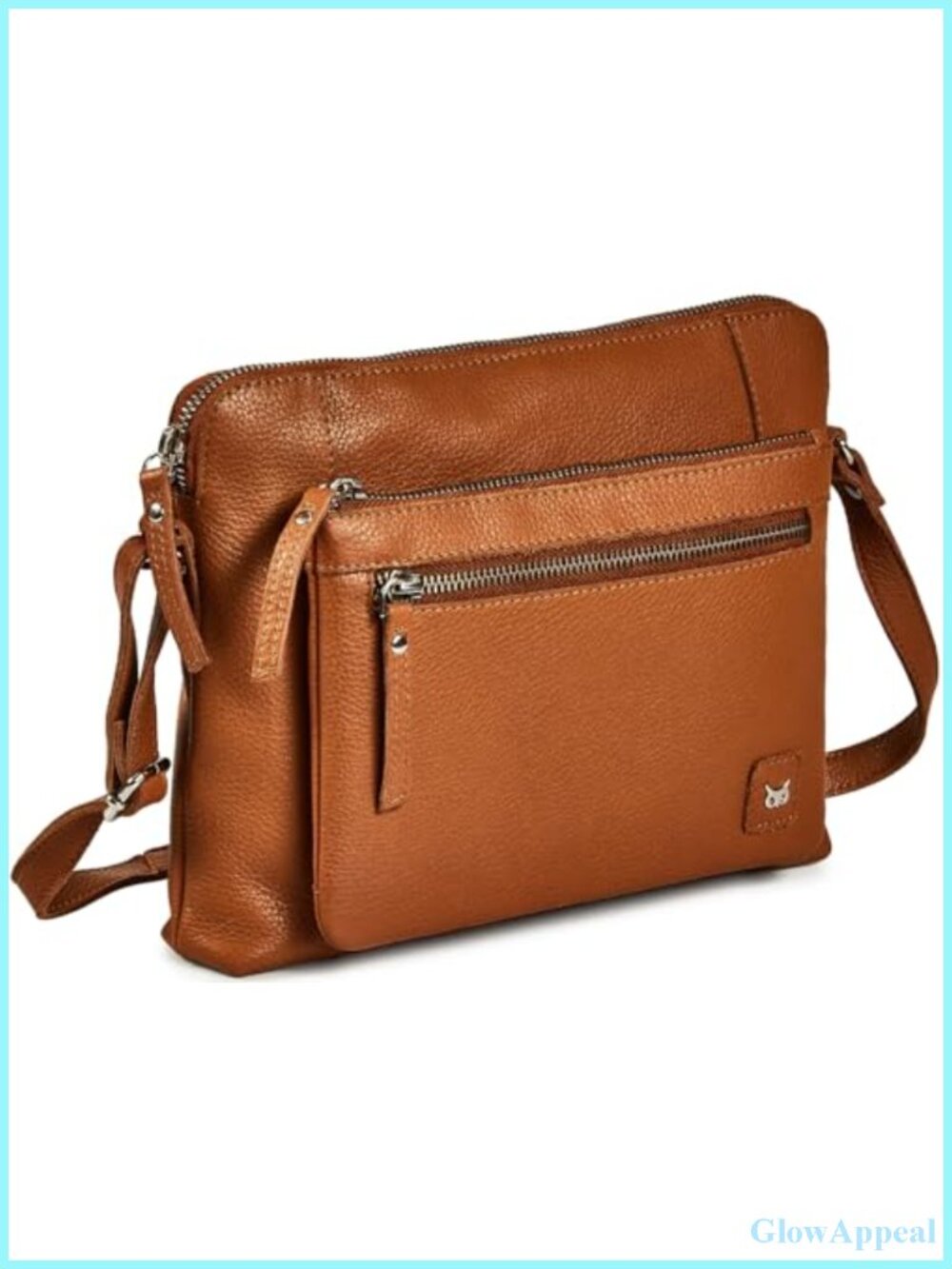 Genuine Pebbled Leather Crossbody Bag Small Adjustable Strap Women